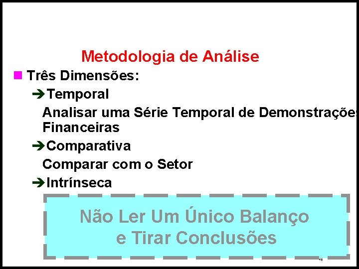 Metodologia de Análise n Três Dimensões: èTemporal Analisar uma Série Temporal de Demonstrações Financeiras