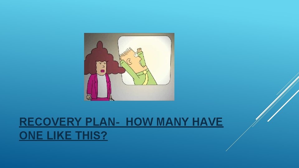 RECOVERY PLAN- HOW MANY HAVE ONE LIKE THIS? RECOVERY PLAN- HOW MANY HAVE ONE LIKE THIS?