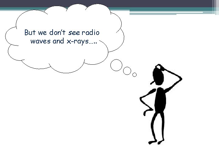 But we don’t see radio waves and x-rays…. . 