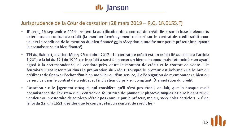 Jurisprudence de la Cour de cassation (28 mars 2019 – R. G. 18. 0155.