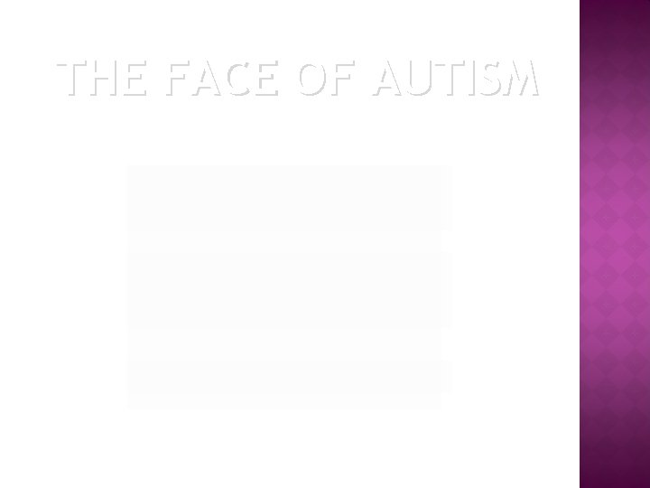 THE FACE OF AUTISM 