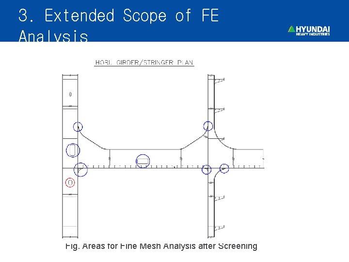 3. Extended Scope of FE Analysis Fig. Areas for Fine Mesh Analysis after Screening