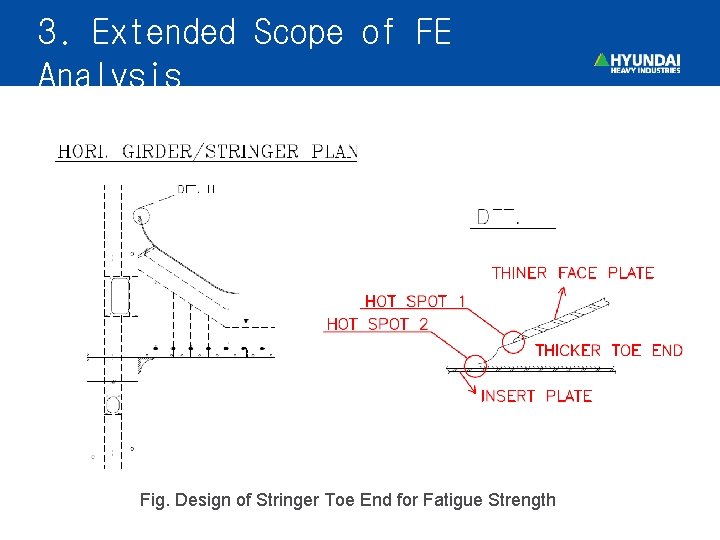 3. Extended Scope of FE Analysis Fig. Design of Stringer Toe End for Fatigue