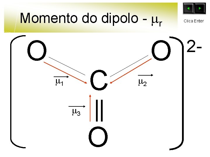 Momento do dipolo - r O C 1 3 O O 2 Clica Enter