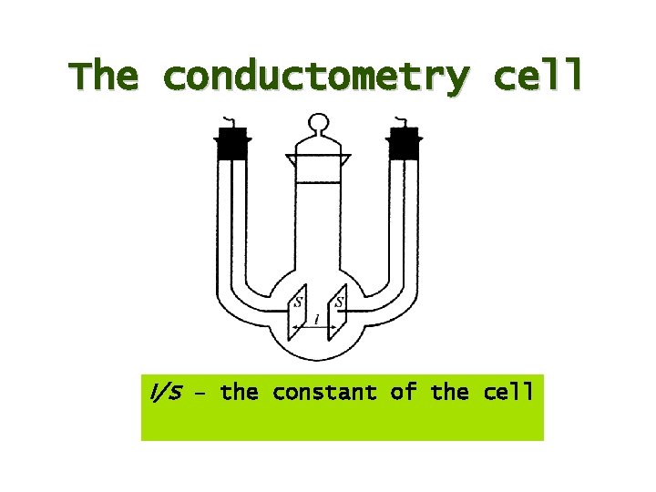 The conductometry cell l/S – the constant of the cell 