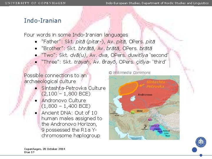Indo-European Studies, Department of Nordic Studies and Linguistics Indo-Iranian Four words in some Indo-Iranian Indo-European Studies, Department of Nordic Studies and Linguistics Indo-Iranian Four words in some Indo-Iranian