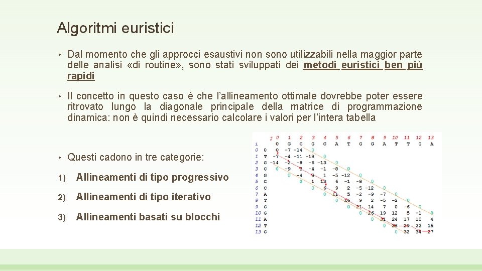 Algoritmi euristici • Dal momento che gli approcci esaustivi non sono utilizzabili nella maggior