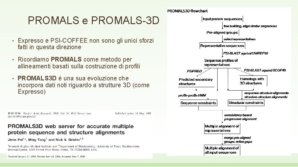 PROMALS e PROMALS-3 D • Expresso e PSI-COFFEE non sono gli unici sforzi fatti