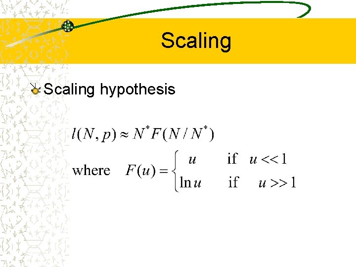 Scaling hypothesis 