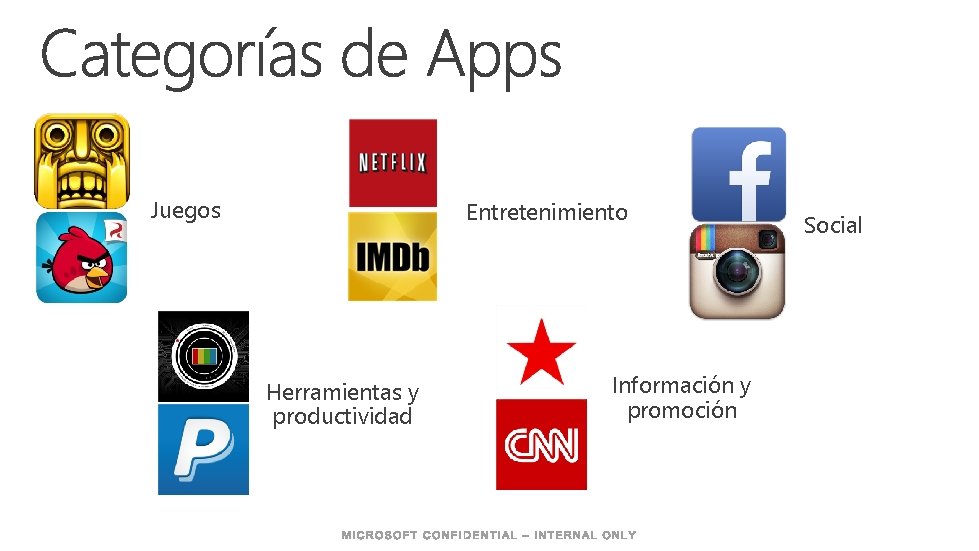 Juegos Entretenimiento Herramientas y productividad Información y promoción Social Juegos Entretenimiento Herramientas y productividad Información y promoción Social