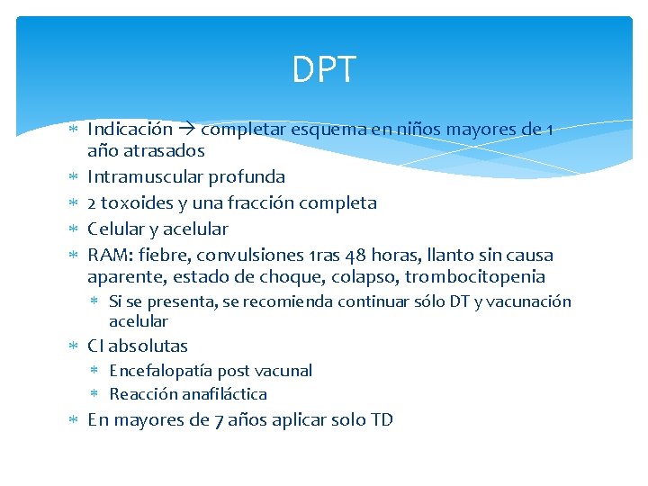 DPT Indicación completar esquema en niños mayores de 1 año atrasados Intramuscular profunda 2