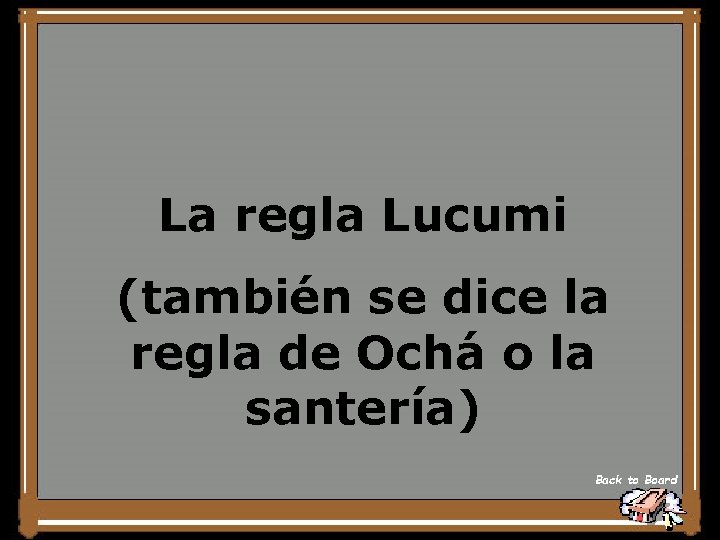 La regla Lucumi (también se dice la regla de Ochá o la santería) Back