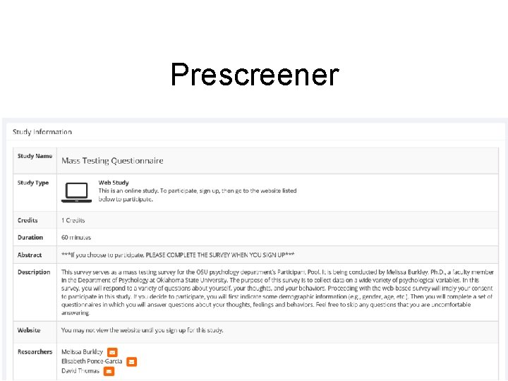 Prescreener 