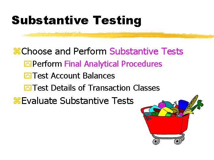 Substantive Testing z. Choose and Perform Substantive Tests y. Perform Final Analytical Procedures y.