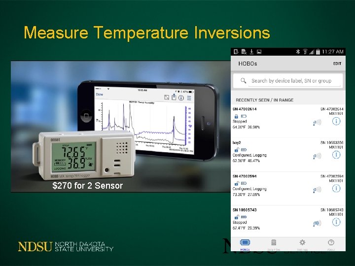 Measure Temperature Inversions $270 for 2 Sensor 