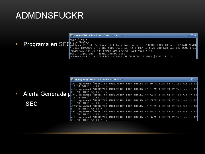 ADMDNSFUCKR • Programa en SEC • Alerta Generada por SEC 