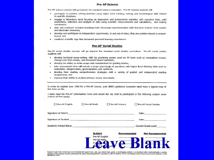Leave Blank Leave Blank