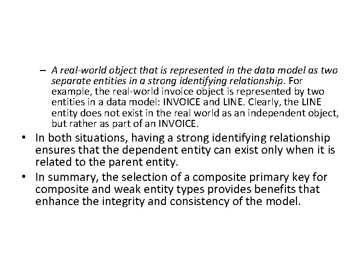 – A real-world object that is represented in the data model as two separate – A real-world object that is represented in the data model as two separate
