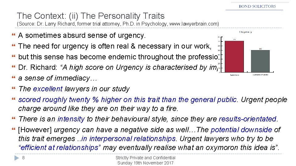 The Context: (ii) The Personality Traits (Source: Dr. Larry Richard, former trial attorney, Ph.