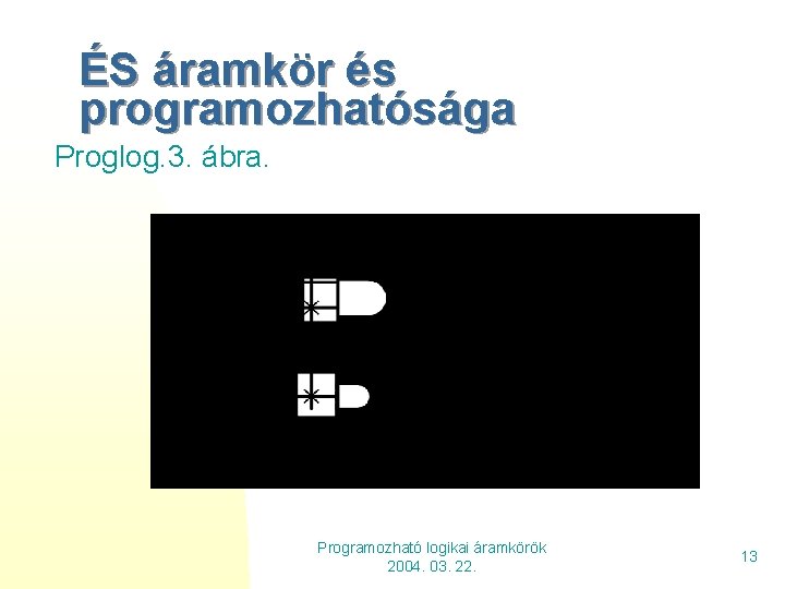 ÉS áramkör és programozhatósága Proglog. 3. ábra. Programozható logikai áramkörök 2004. 03. 22. 13