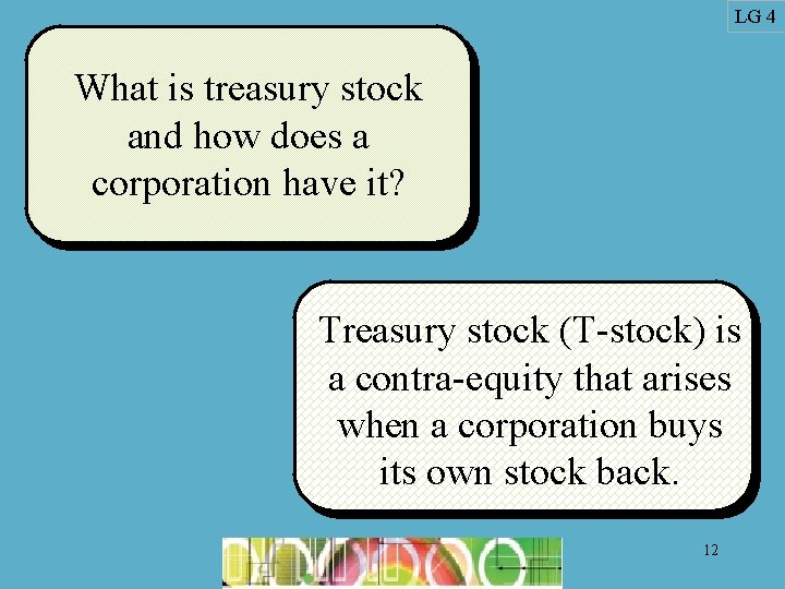 LG 4 What is treasury stock and how does a corporation have it? Treasury