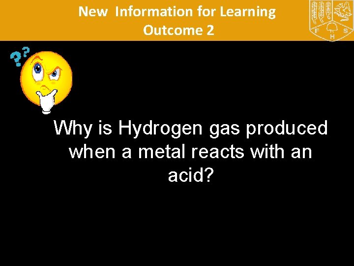 New Information for Learning Outcome 2 Why is Hydrogen gas produced when a metal