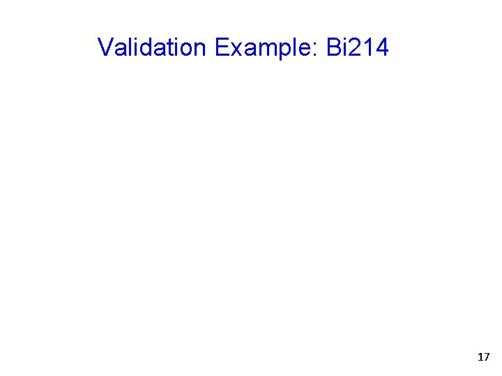 Validation Example: Bi 214 17 