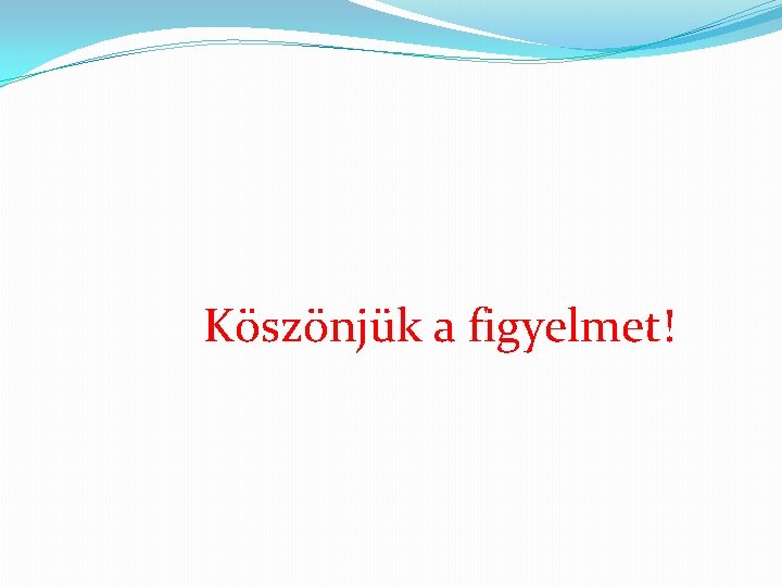 Köszönjük a figyelmet! 