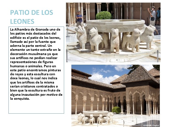 PATIO DE LOS LEONES La Alhambra de Granada uno de los patios más destacados