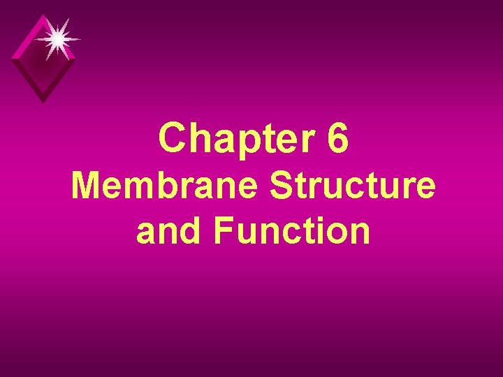 Chapter 6 Membrane Structure and Function 