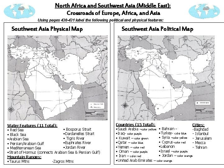 North Africa and Southwest Asia (Middle East): Crossroads of Europe, Africa, and Asia Using