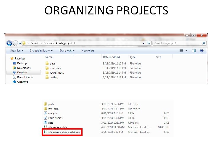 ORGANIZING PROJECTS 