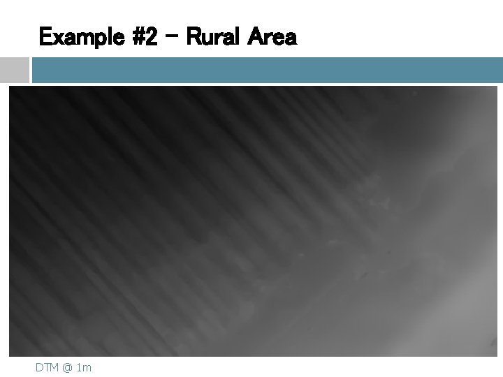 Example #2 – Rural Area DTM DSM@ @20 cm 1 m Ortho 