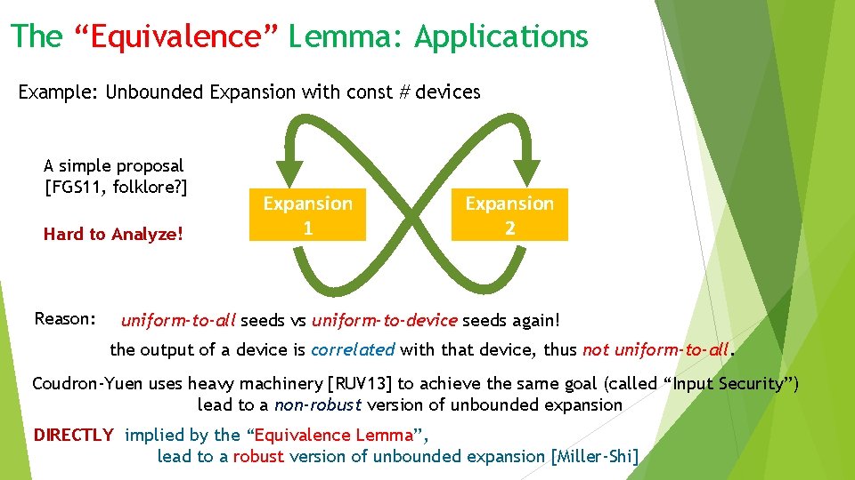 The “Equivalence” Lemma: Applications Example: Unbounded Expansion with const # devices A simple proposal