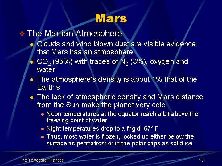 Mars v The Martian Atmosphere l Clouds and wind blown dust are visible evidence