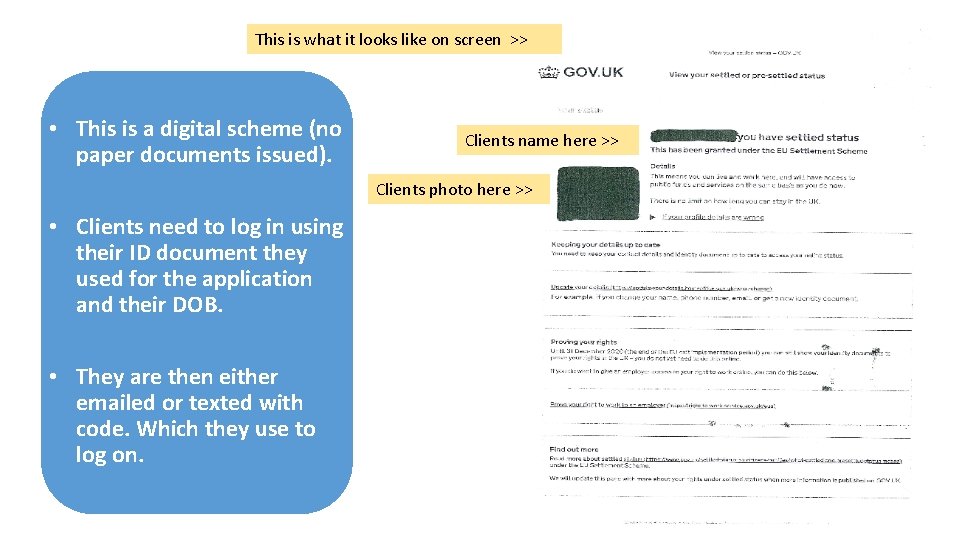 This is what it looks like on screen >> • This is a digital