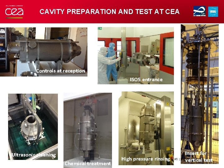 CAVITY PREPARATION AND TEST AT CEA Controls at reception ISO 5 entrance Ultrasonic cleaning