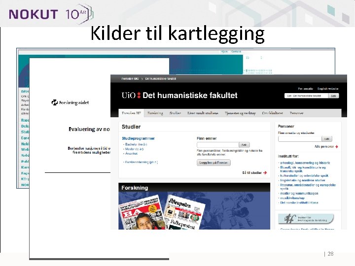 Kilder til kartlegging | 28 