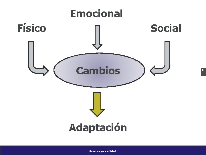 Emocional Físico Social Cambios Adaptación Educación para la Salud 5 