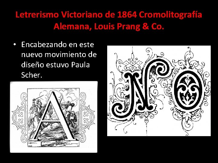 Letrerismo Victoriano de 1864 Cromolitografía Alemana, Louis Prang & Co. • Encabezando en este