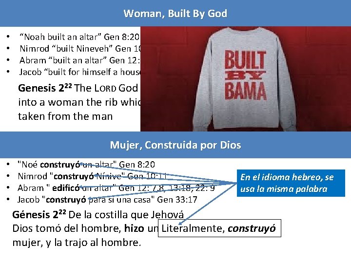Woman, Built By God • • “Noah built an altar” Gen 8: 20 Nimrod