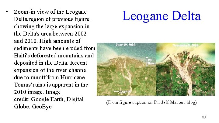  • Zoom-in view of the Leogane Delta region of previous figure, showing the