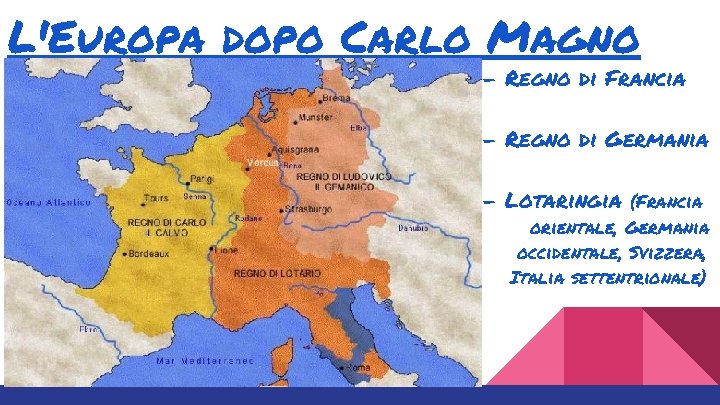 L'Europa dopo Carlo Magno - Regno di Francia - Regno di Germania - Lotaringia