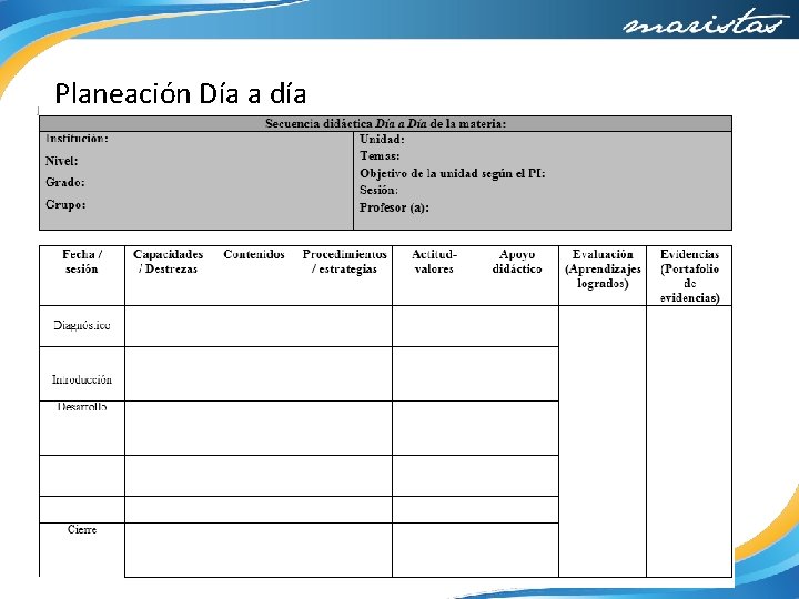 Planeación Día a día 