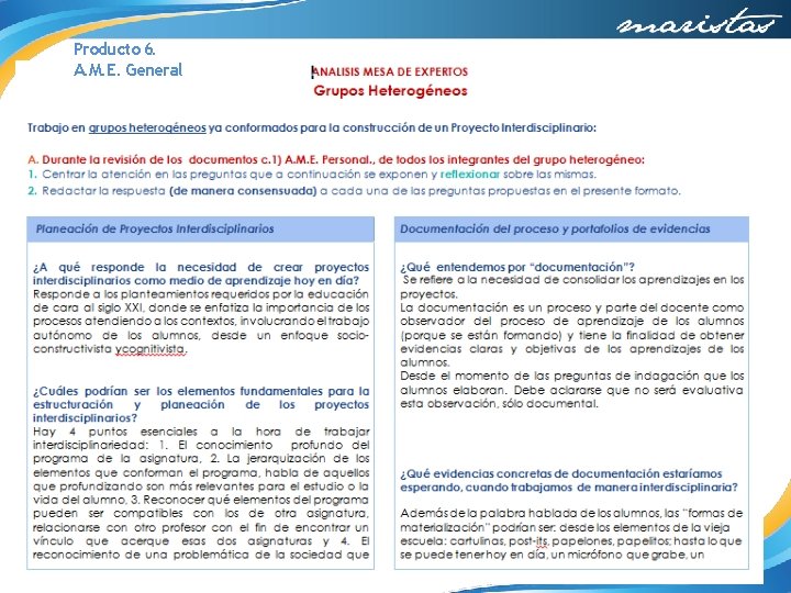 Producto 6. A. M. E. General 