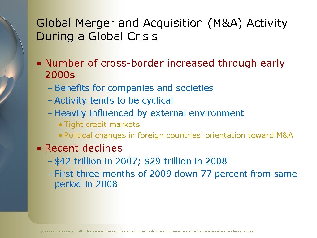 Global Merger and Acquisition (M&A) Activity During a Global Crisis • Number of cross-border