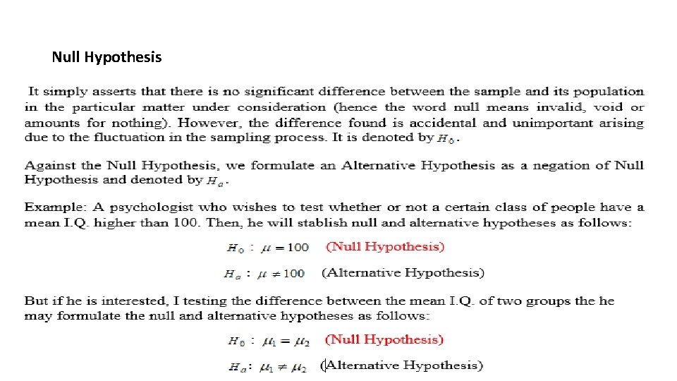 Null Hypothesis 