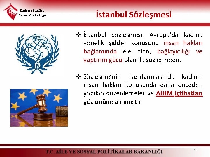 Kadının Statüsü Genel Müdürlüğü İstanbul Sözleşmesi v İstanbul Sözleşmesi, Avrupa’da kadına yönelik şiddet konusunu