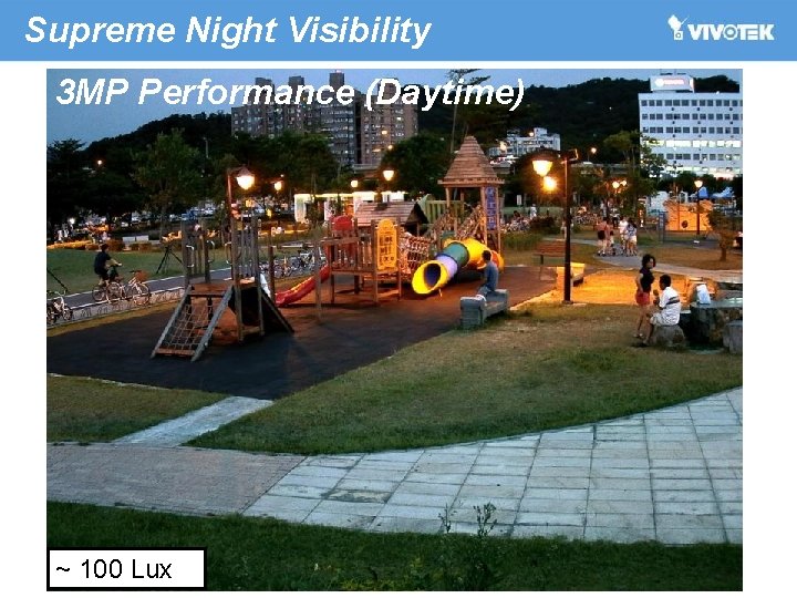 Supreme Night Visibility 3 MP Performance (Daytime) ~ 100 Lux 