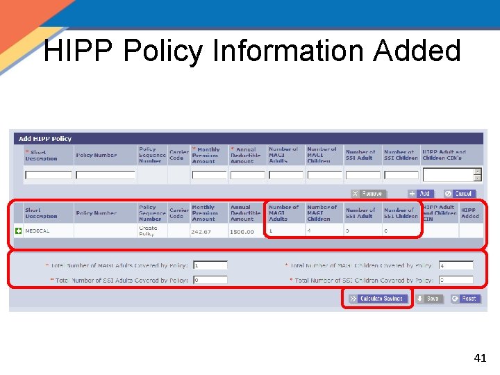 HIPP Policy Information Added 41 